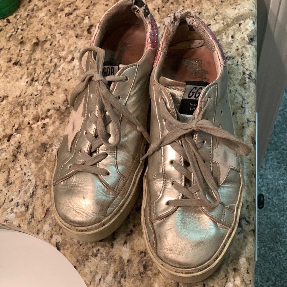 Golden Goose Silver and Pink Sparkle